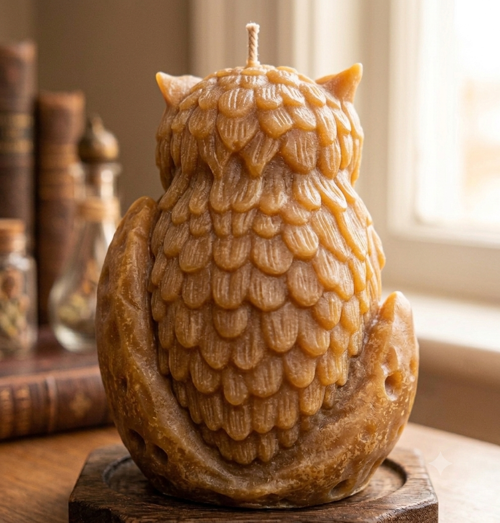 Owl With Moon Candle Silicon Mould MB088