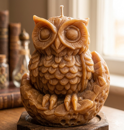 Owl With Moon Candle Silicon Mould MB088