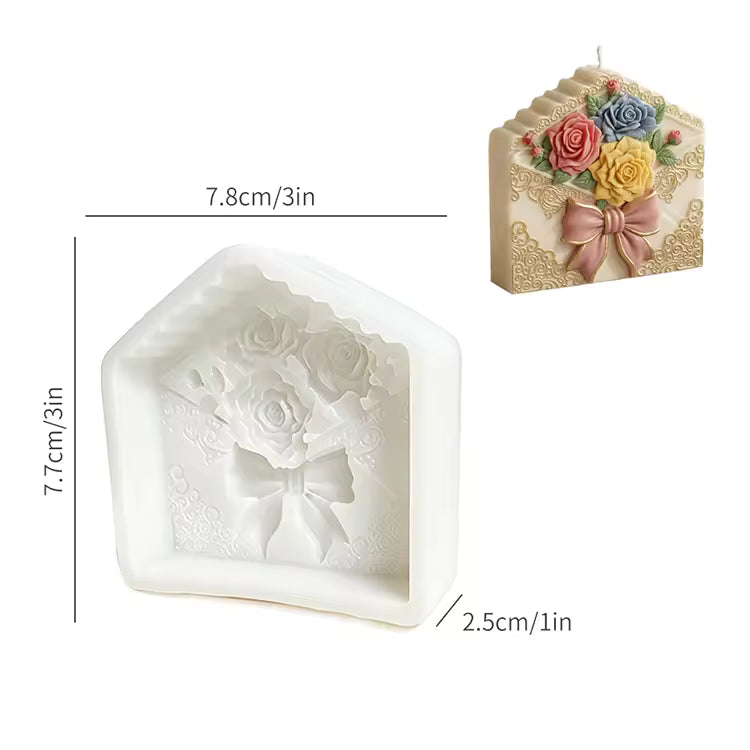 Rose Letter Candle Mold MB196