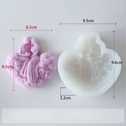 Heart Rose Romantic  Couple Mould MB083