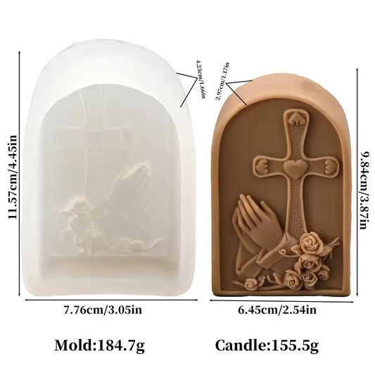 Prayer Cross Candle Mold MB211