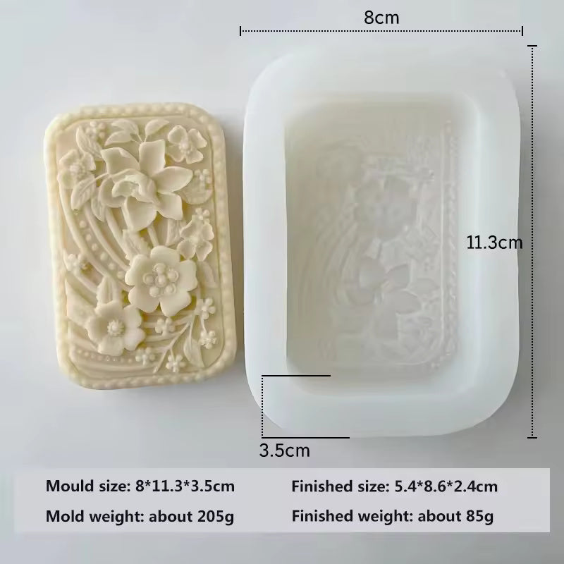 Elegant Floral Soap Mold SPM004