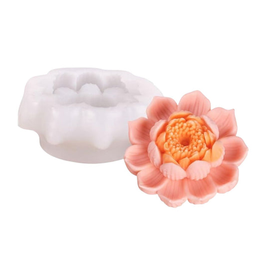 3D Lotus Candle Mold MB143