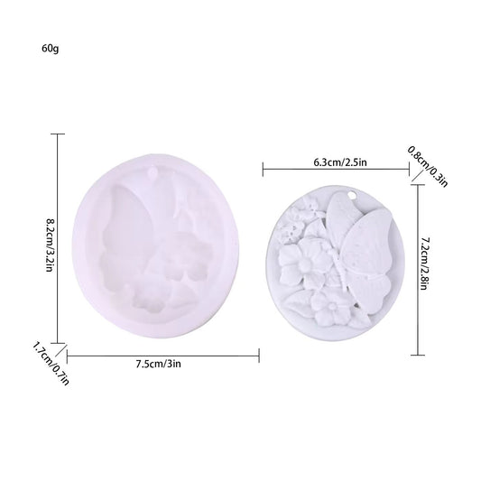 Tulip and Butterfly Silicone Mold Wax Sachet WM011