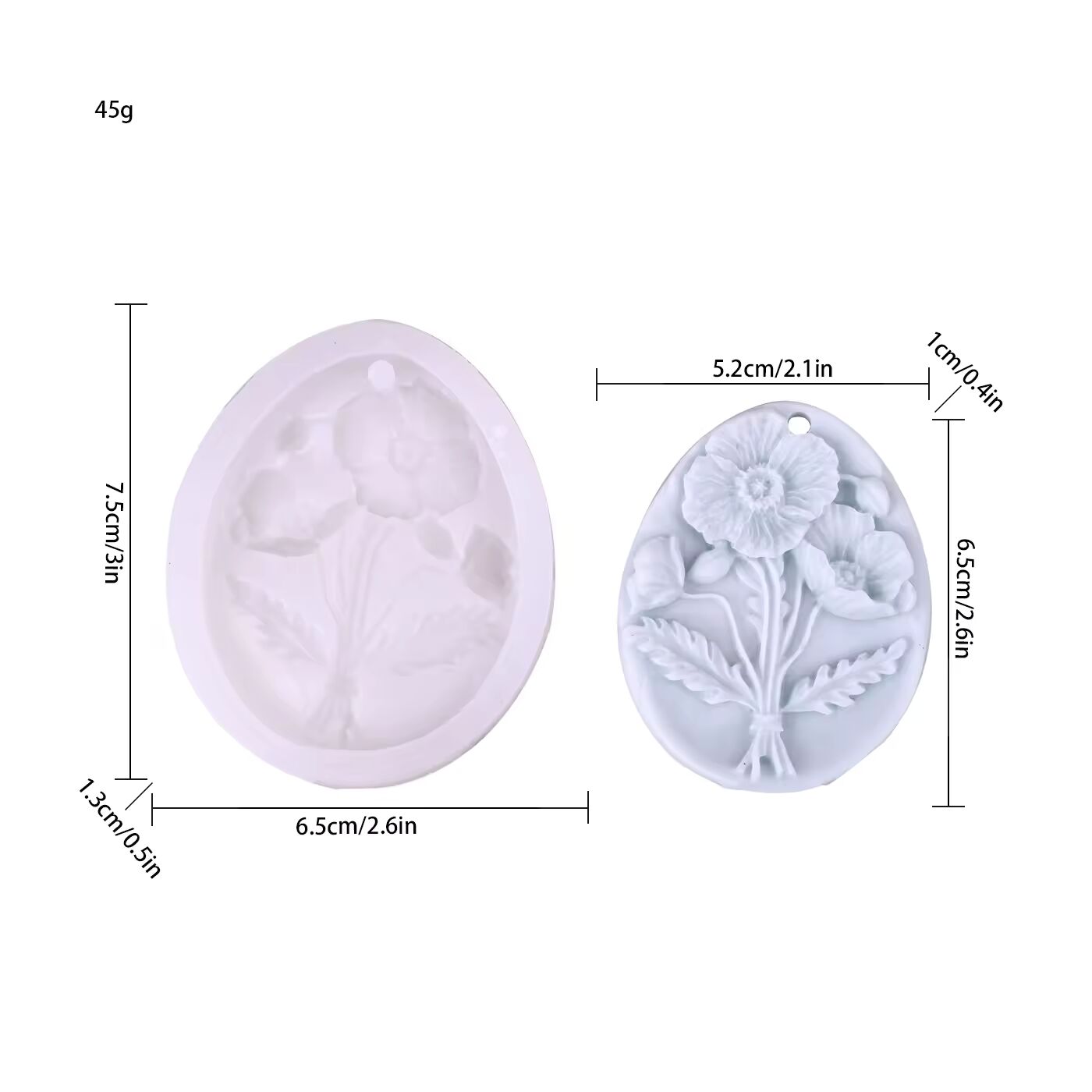 Poppy Flower Bouquet Silicone Mold Wax Sachet WM013