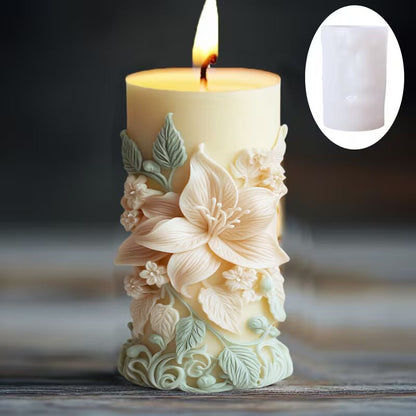 Floral Pillar Candle Mold MB149