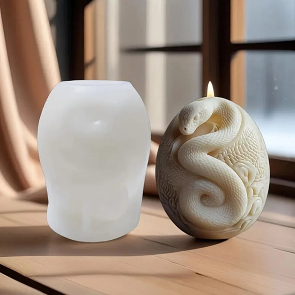 Snake Egg candle silicone mold MB127
