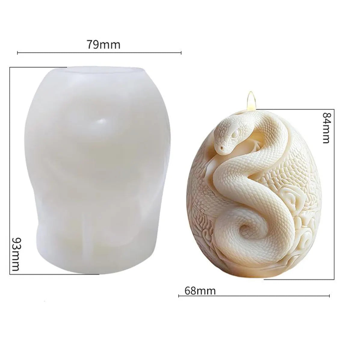 Snake Egg candle silicone mold MB127