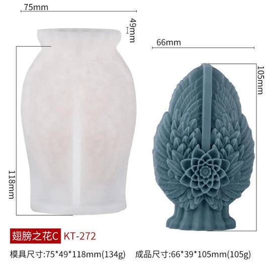 3D Angel Wings Flower Silicone Mold MB111