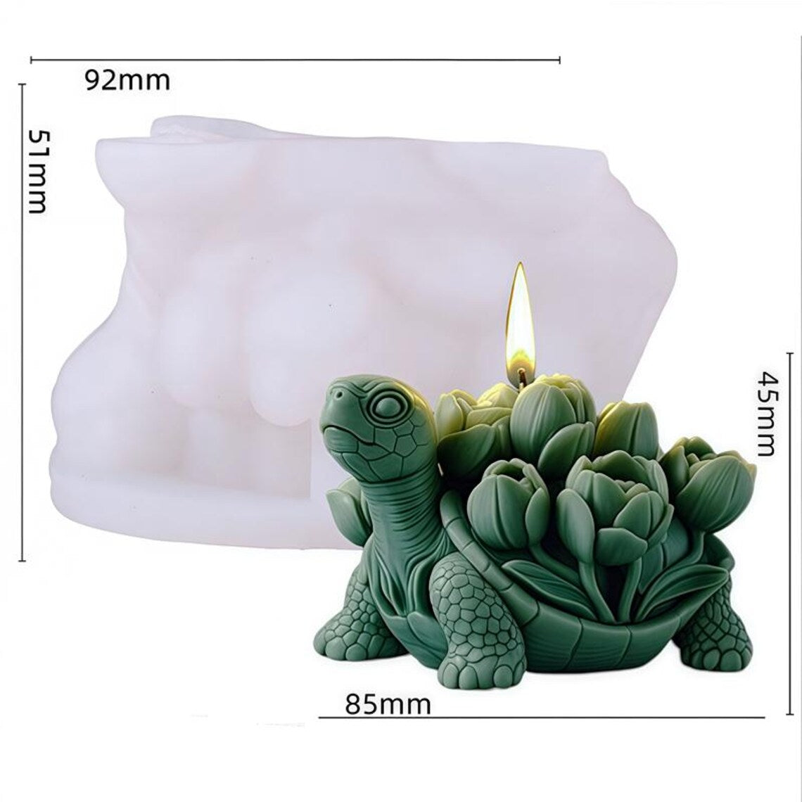 Turtle Flower Silicone Mold MB115
