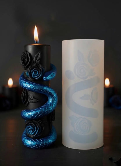 Snake Rose Pilar Candle Mold MB130