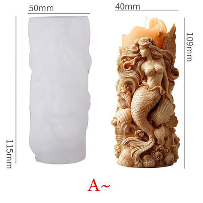 Mermaid Candle Silicone Mold MB104