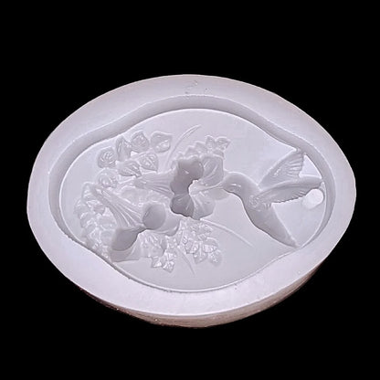 Hummingbird Flower Silicone Mold Wax Sachet WM001